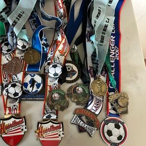 Lot of Soccer Medals